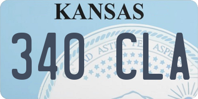 KS license plate 340CLA
