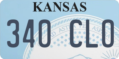 KS license plate 340CLO