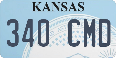 KS license plate 340CMD