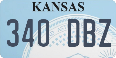 KS license plate 340DBZ