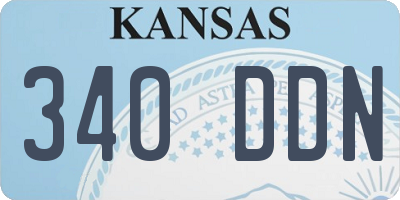 KS license plate 340DDN