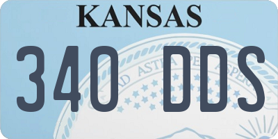 KS license plate 340DDS