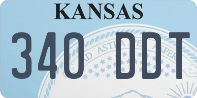 KS license plate 340DDT