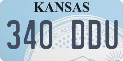 KS license plate 340DDU