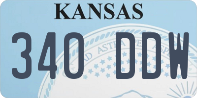 KS license plate 340DDW