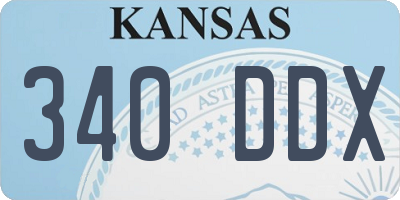 KS license plate 340DDX