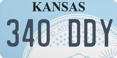 KS license plate 340DDY