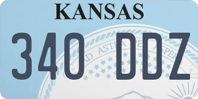 KS license plate 340DDZ