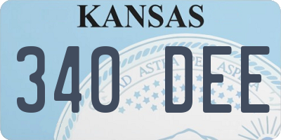 KS license plate 340DEE