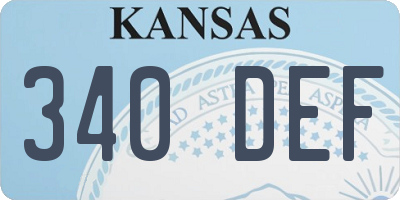 KS license plate 340DEF