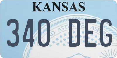 KS license plate 340DEG
