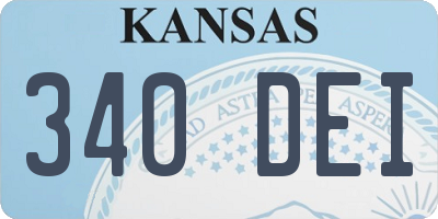 KS license plate 340DEI