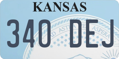 KS license plate 340DEJ