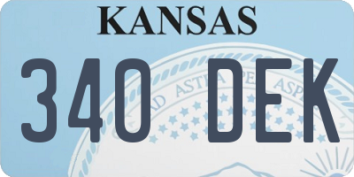 KS license plate 340DEK