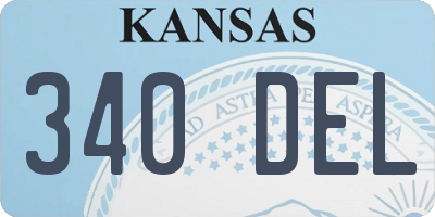 KS license plate 340DEL
