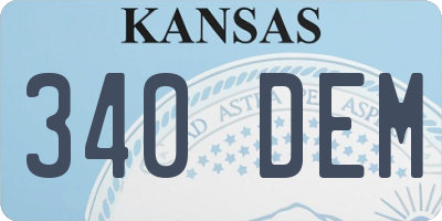 KS license plate 340DEM