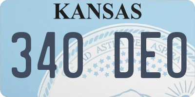 KS license plate 340DEO