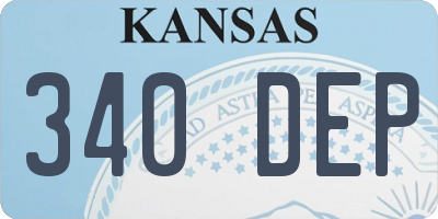 KS license plate 340DEP