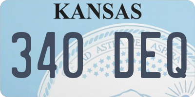 KS license plate 340DEQ