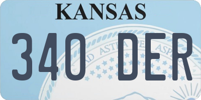KS license plate 340DER