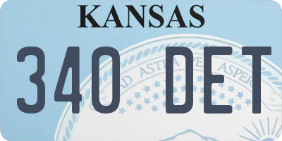 KS license plate 340DET