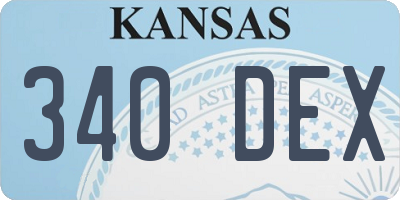 KS license plate 340DEX