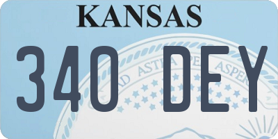 KS license plate 340DEY