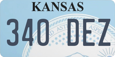KS license plate 340DEZ