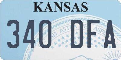 KS license plate 340DFA