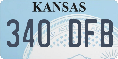KS license plate 340DFB