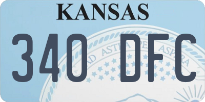 KS license plate 340DFC