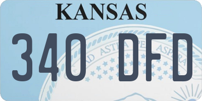 KS license plate 340DFD