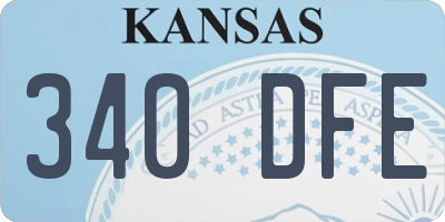 KS license plate 340DFE