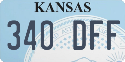 KS license plate 340DFF