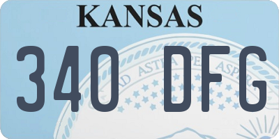 KS license plate 340DFG
