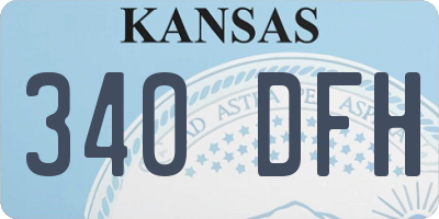 KS license plate 340DFH
