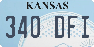 KS license plate 340DFI
