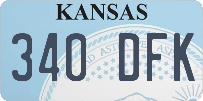 KS license plate 340DFK