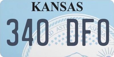 KS license plate 340DFO