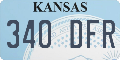 KS license plate 340DFR
