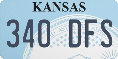 KS license plate 340DFS