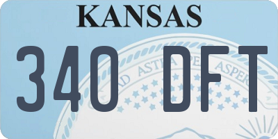 KS license plate 340DFT