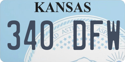 KS license plate 340DFW