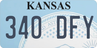 KS license plate 340DFY