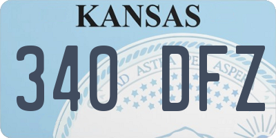 KS license plate 340DFZ