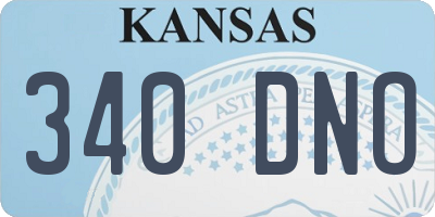 KS license plate 340DNO