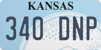 KS license plate 340DNP