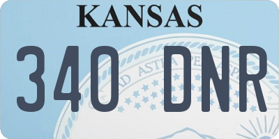 KS license plate 340DNR