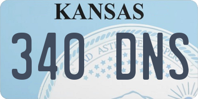KS license plate 340DNS