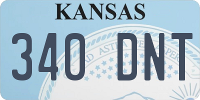 KS license plate 340DNT